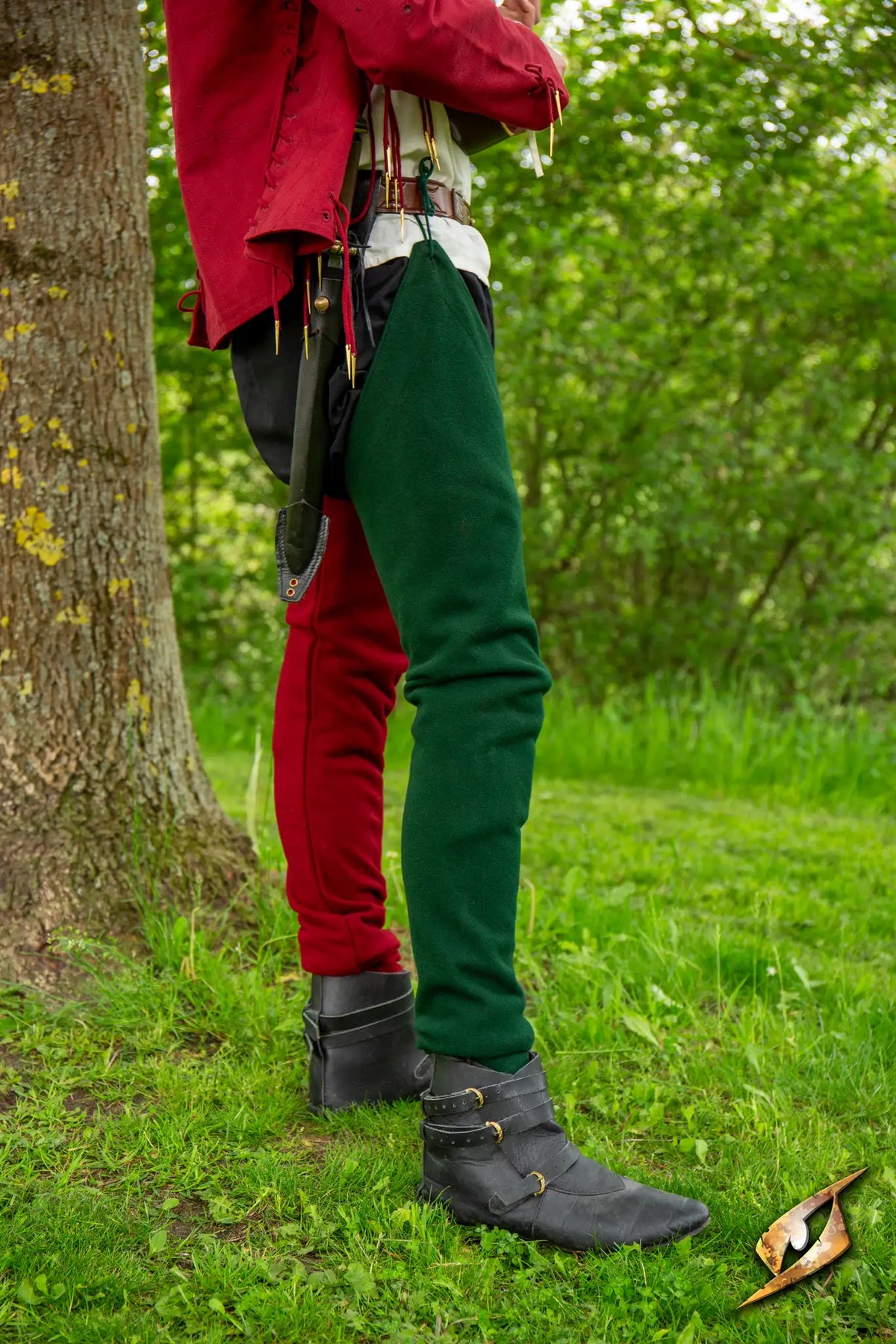 Losse beenling 1200-1300, wolmix, groen