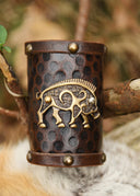 Bracelet Sanglier celtique Knocknagael par pièce, cuir