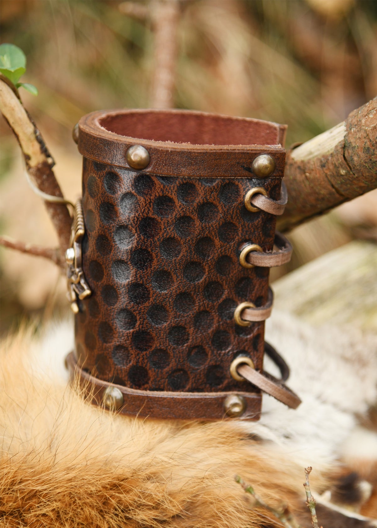 Bracelet Sanglier celtique Knocknagael par pièce, cuir