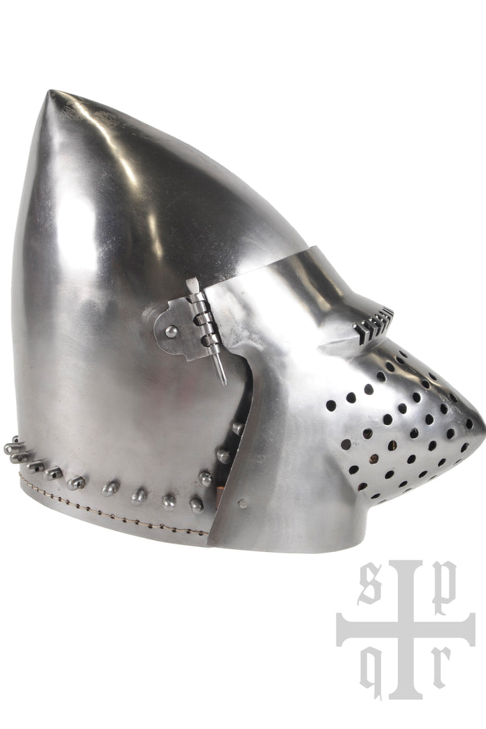 Psí čenich bascinet Churburg ca. 1395 vpředu