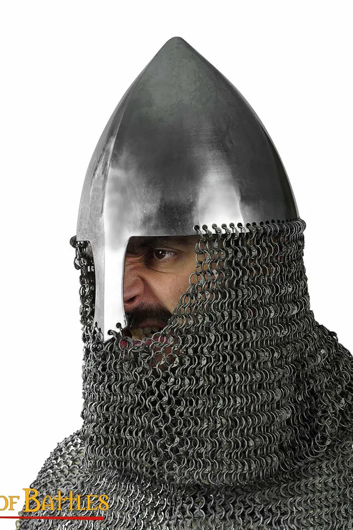 Casco de nariz Olmutz con collar de cota de malla, 2,5 mm