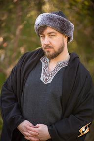 Cappello vichingo Toke, misto lana, nero-grigio
