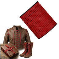 Leren koord, rood, 50 meter
