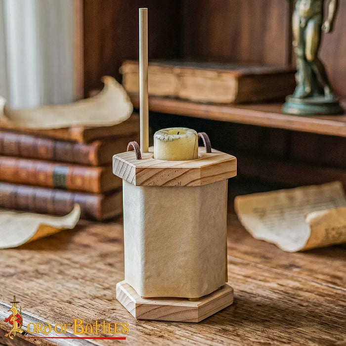 Medieval lantern with parchment windows