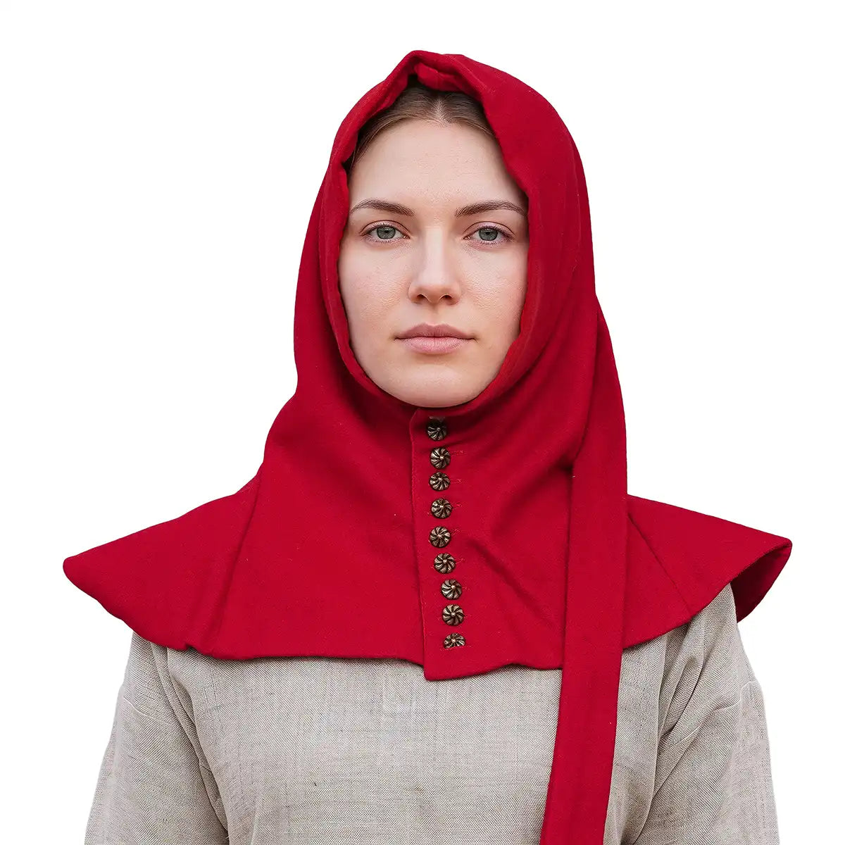 Capuz com botões, final do século XIV, vermelho