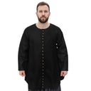 Houppelande medieval tardio, preto, lã