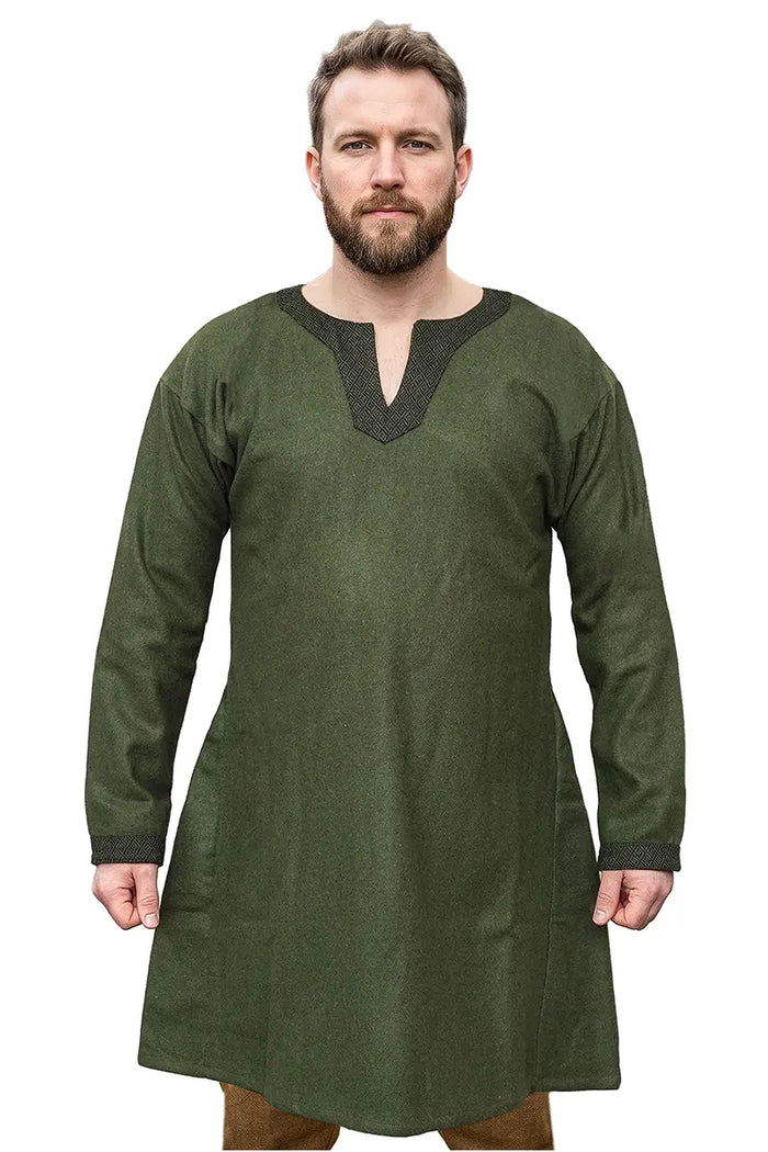 vikingo sayo Guthrum, lana, verde