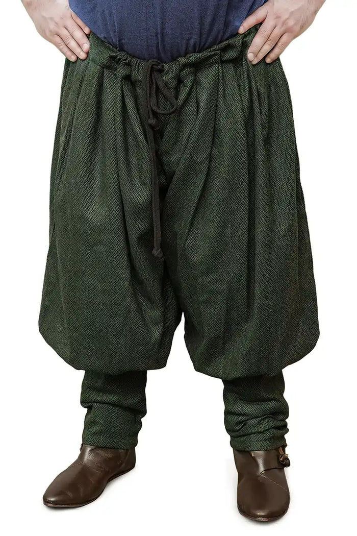 Pantaloni vichinghi Oseberg, misto lana, verde