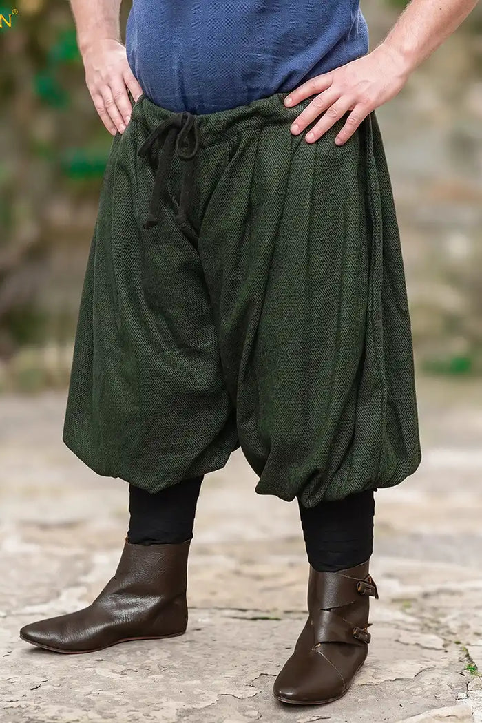 Pantaloni vichinghi Oseberg, misto lana, verde