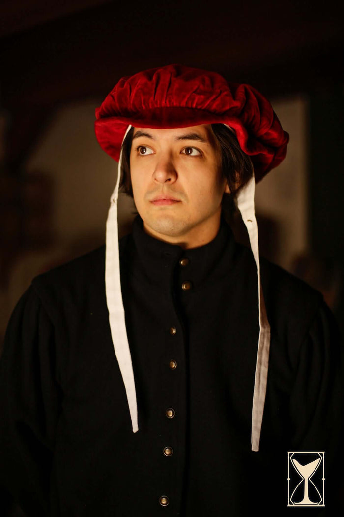 Baret Francisco, fluweel, rood