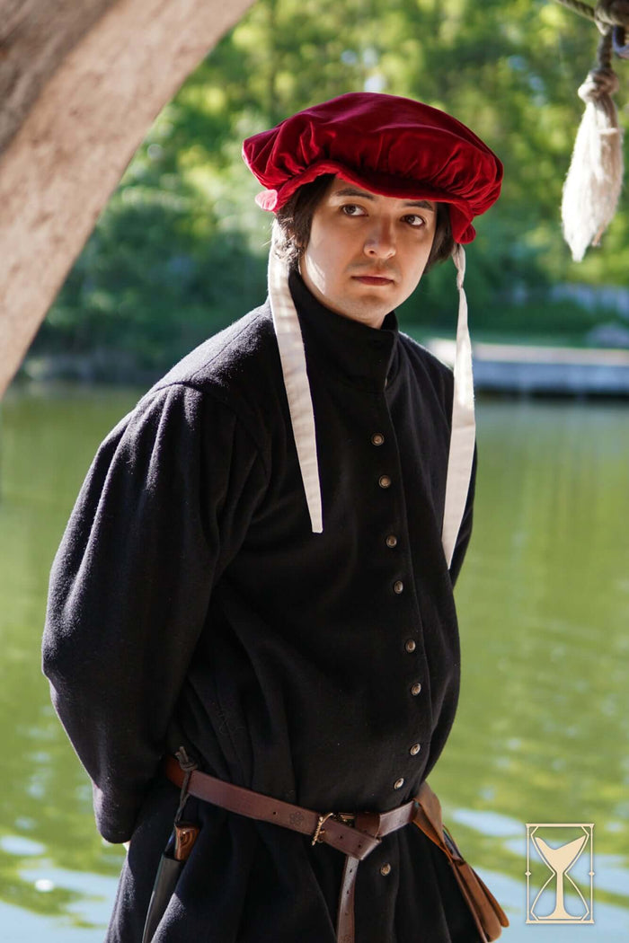 Beret Francisco, velvet, red