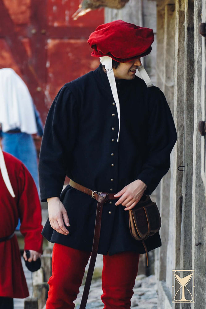 Beret Francisco, velvet, red