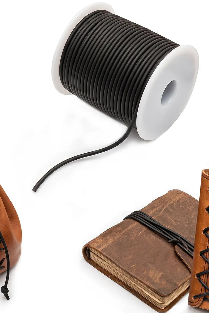 Leren koord, zwart, 2 mm, 25 meter