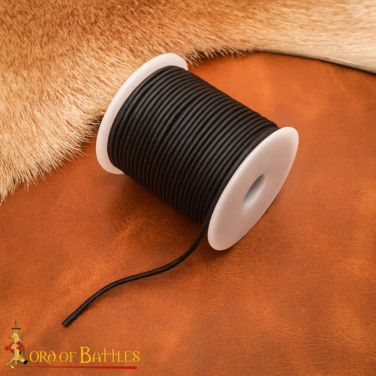 Lederband, schwarz, 2 mm, 25 Meter