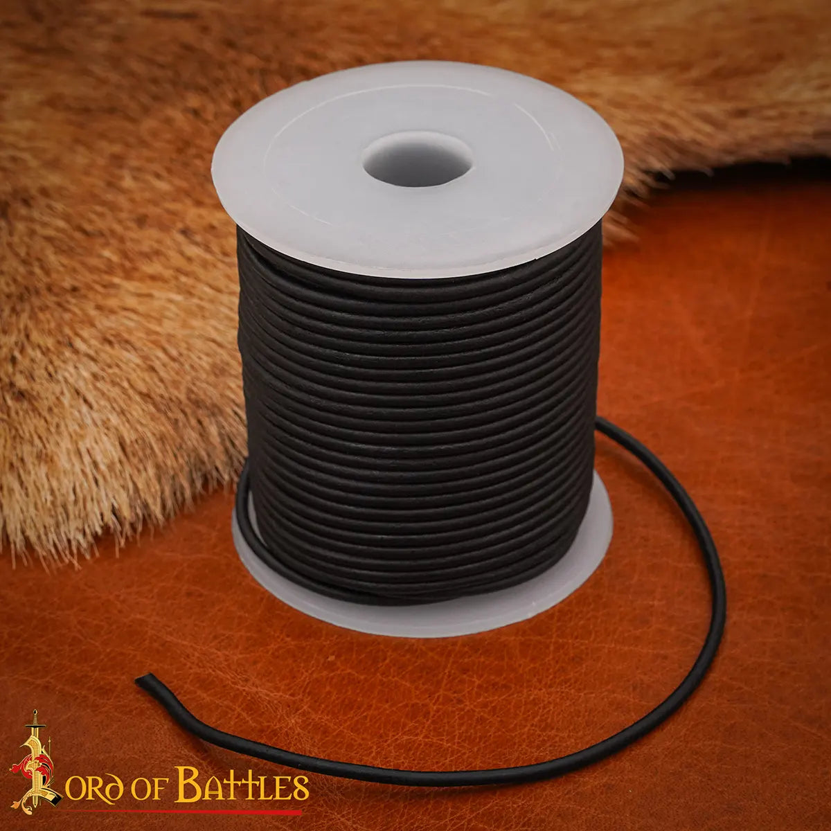 Lederband, schwarz, 2 mm, 25 Meter
