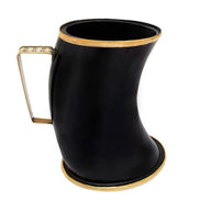 Vikinghoorn drinkbeker met messing rand