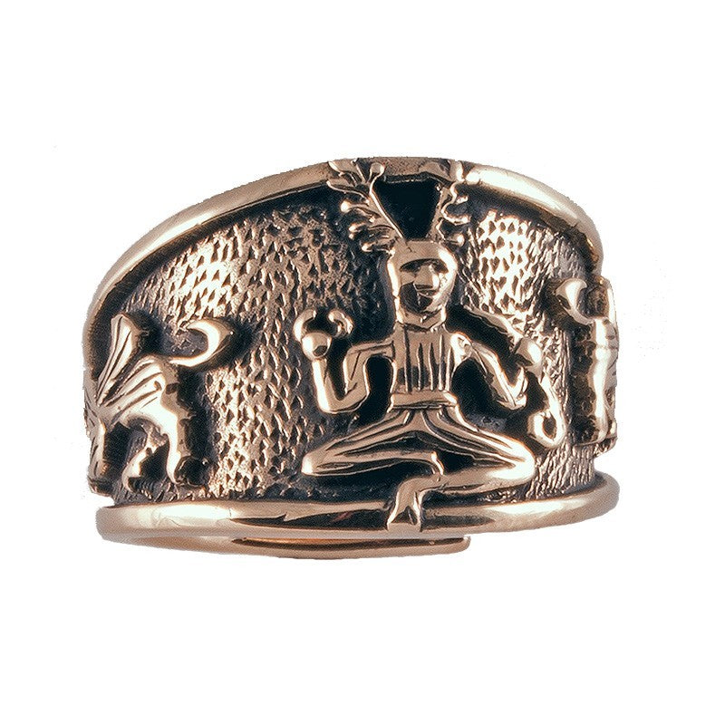 Celtic ring Cernunnos, small (size 52-60), bronze