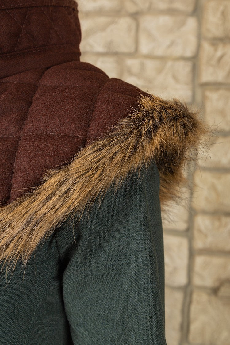 Colletto in gambeson Nimue, lana, marrone