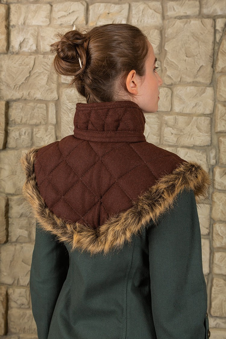 Colletto in gambeson Nimue, lana, marrone