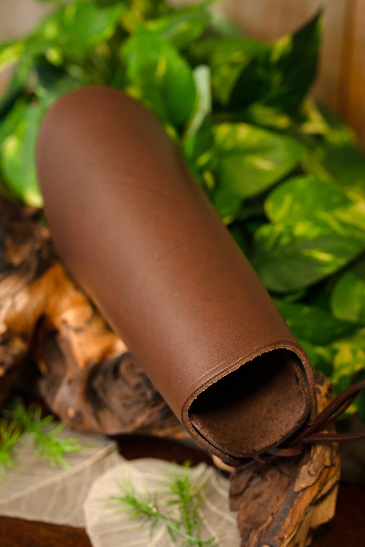 Brazalera de cuero, protector de antebrazo, 16 cm, marrón