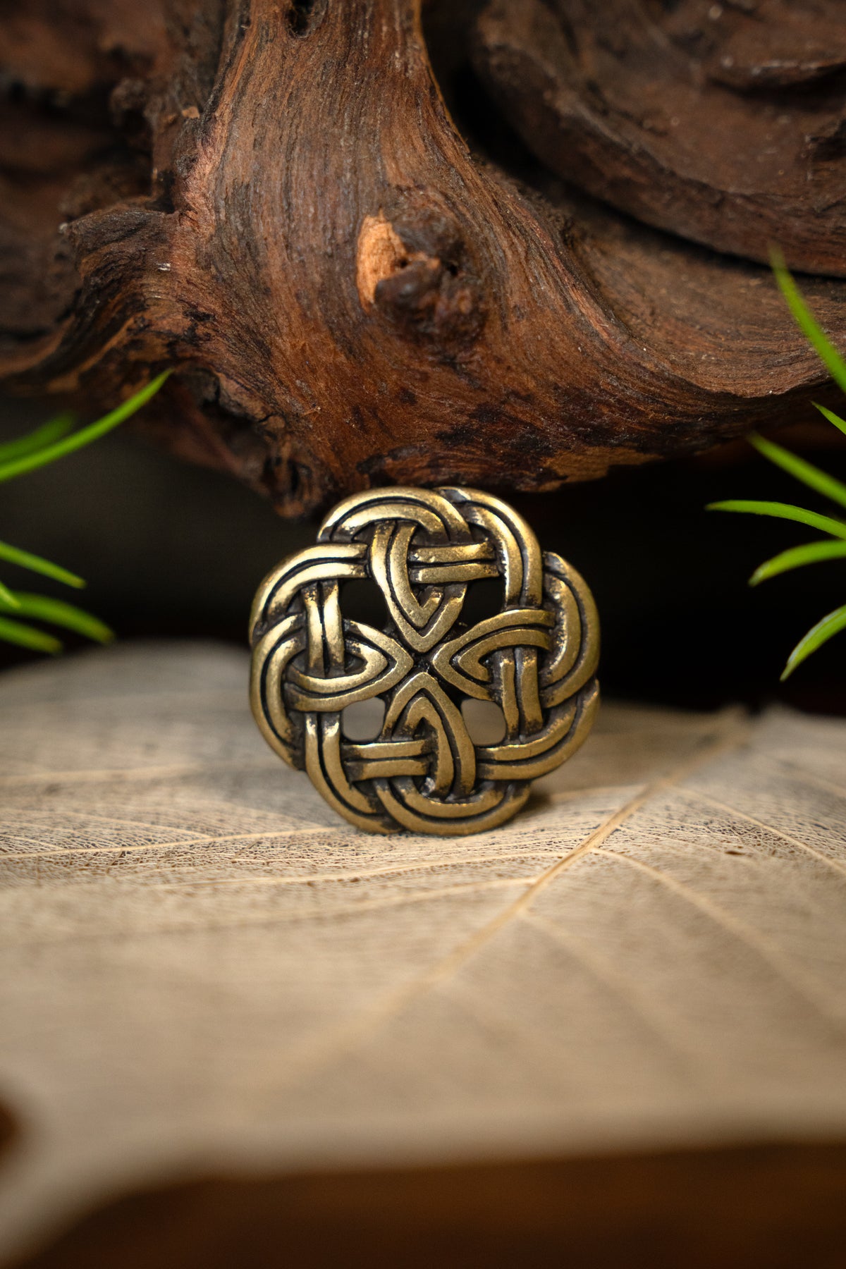 Keltiske knapper Tara, sæt med fem stk., messing