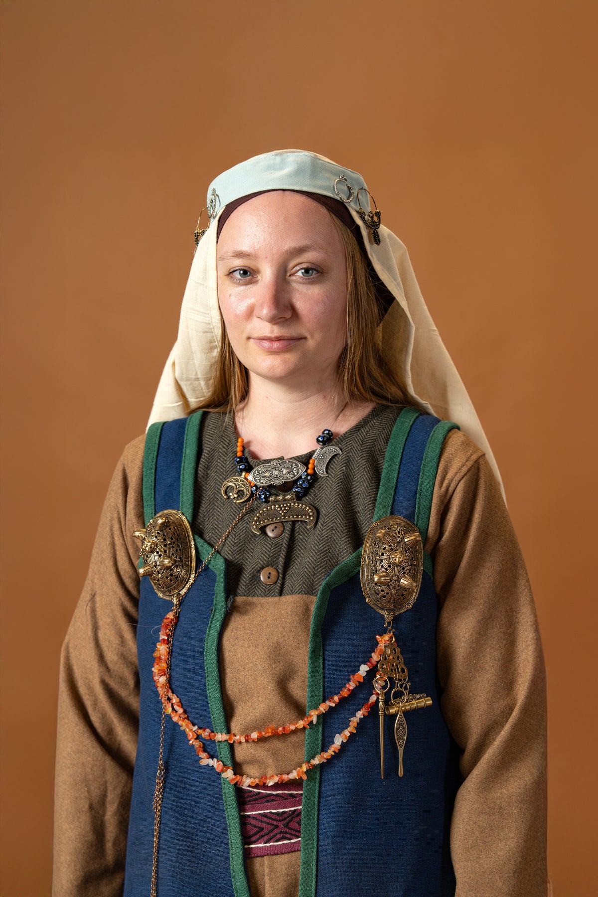 Rusvik vikingaklänning Katarzyna, blå grön