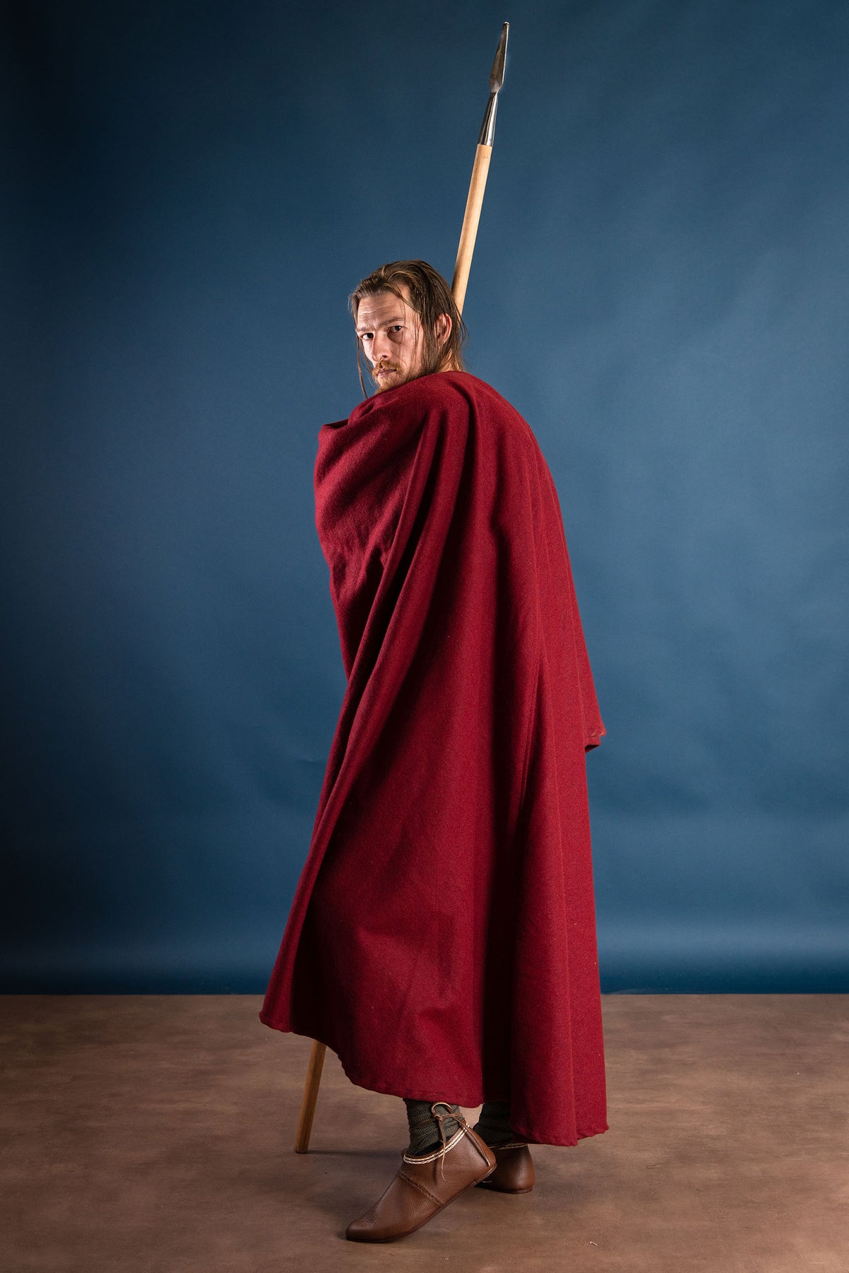 Middelalderlig kappe Karen, uldmix, rød