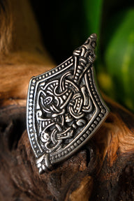 Belt end York, silvered zamak