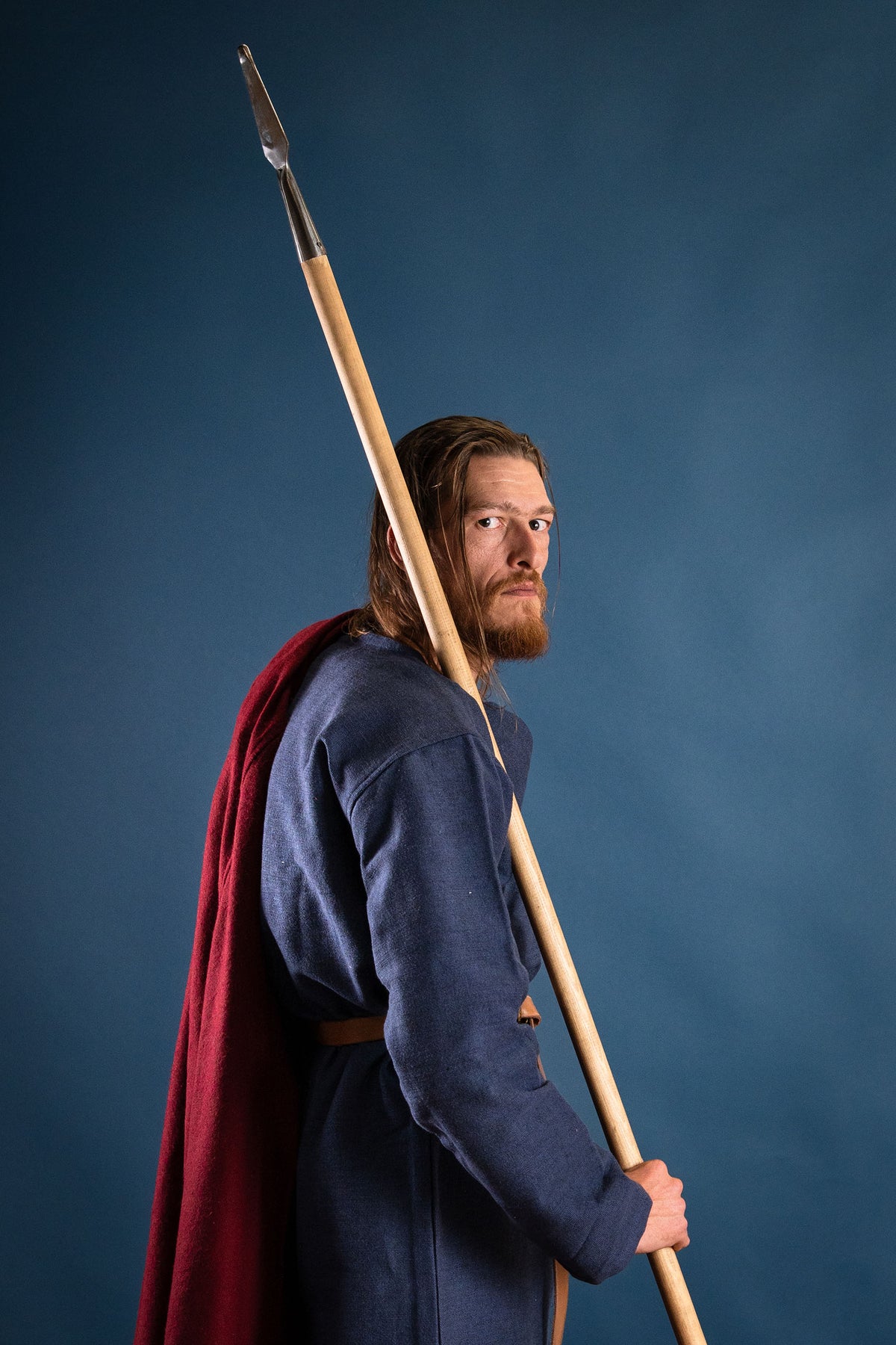 Middelalderlig kappe Karen, uldmix, rød