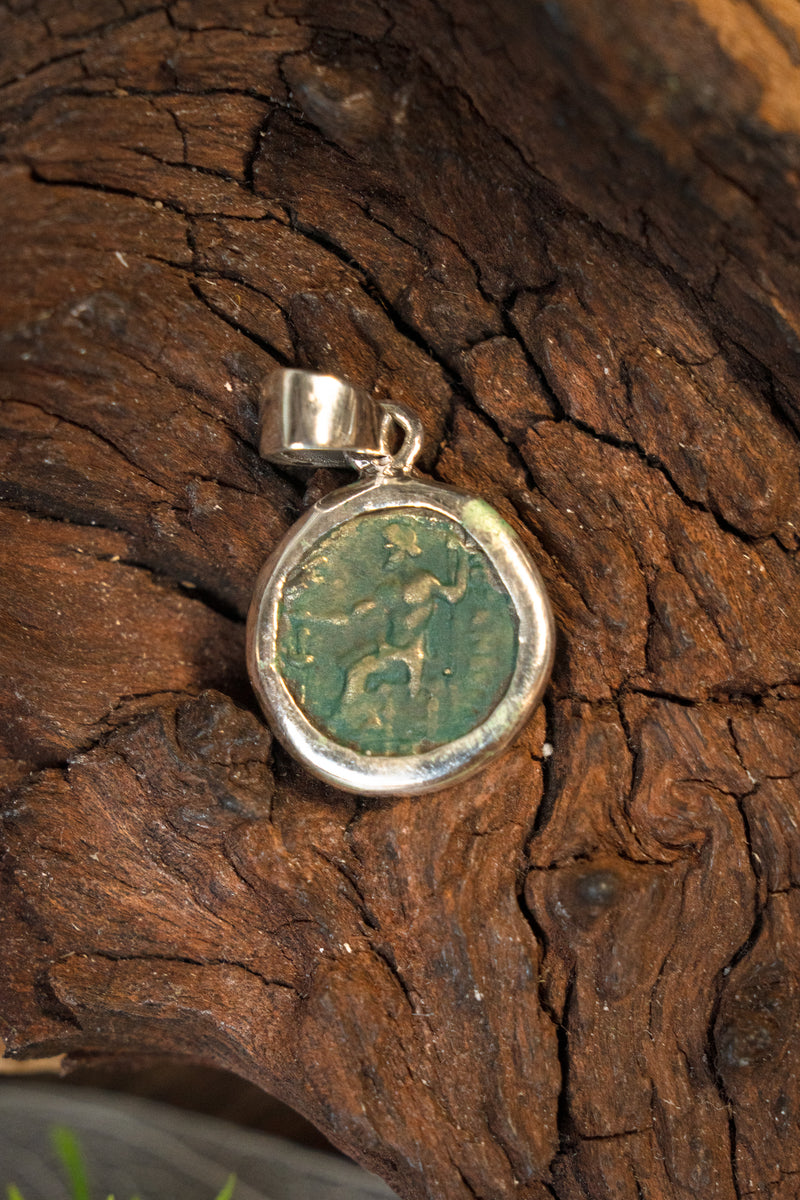 Coin pendant Zeus and Heracles, sterling silver