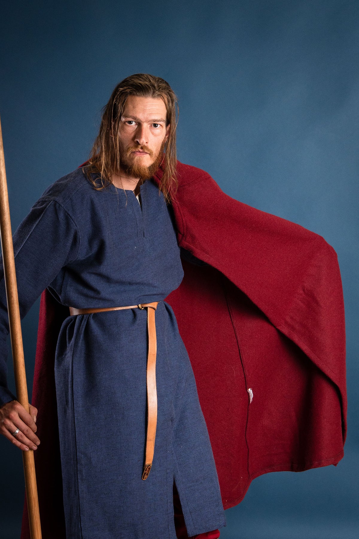 Middelalderlig kappe Karen, uldmix, rød