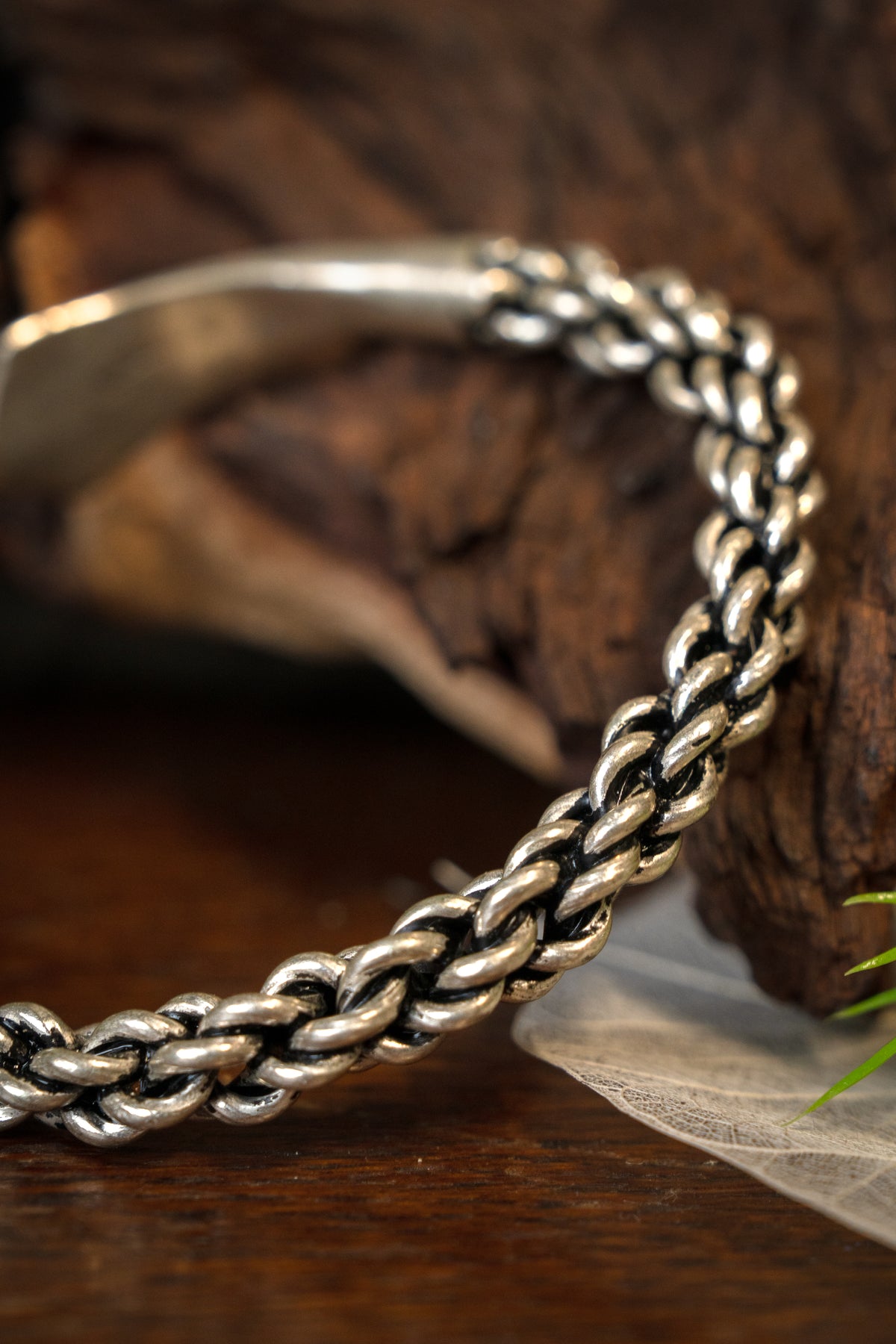 Wikińska bransoleta Malvik, posrebrzany brąz