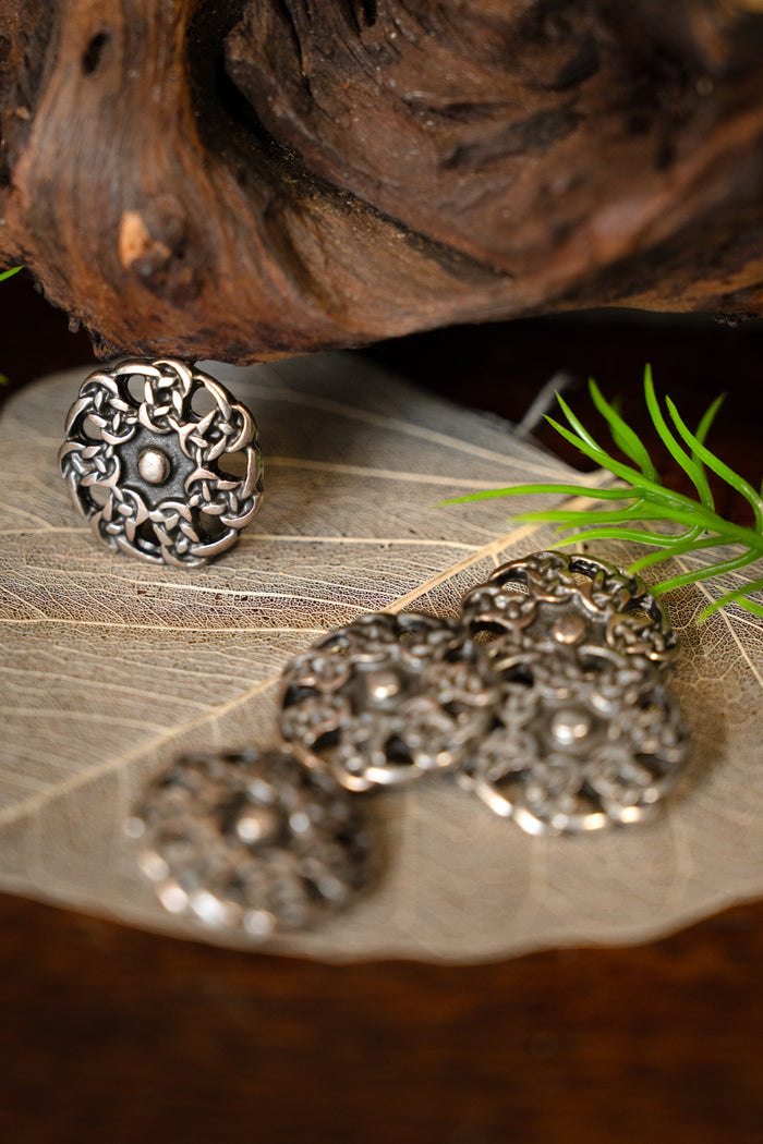 Early medieval buttons, set of 5 pieces, silvered