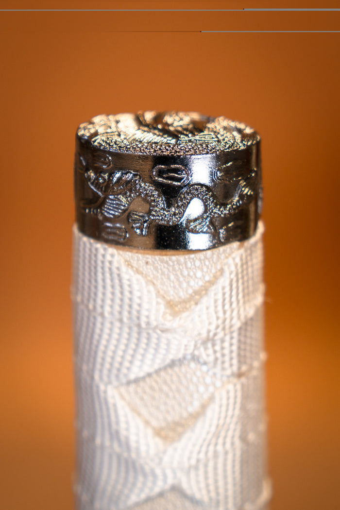 Katana, wakizashi & tanto dragon blanc, semi-tranchant