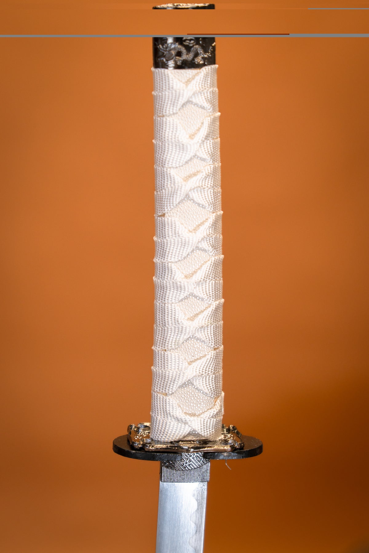 Katana, wakizashi & tanto dragon blanc, semi-tranchant