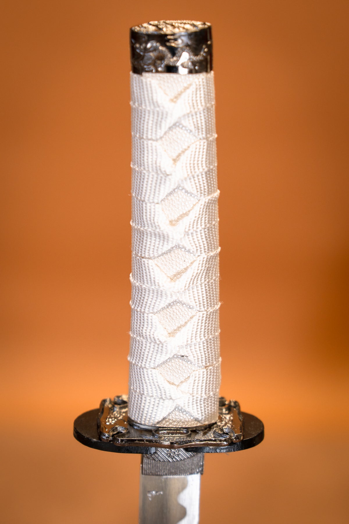 Katana, wakizashi & tanto dragon blanc, semi-tranchant