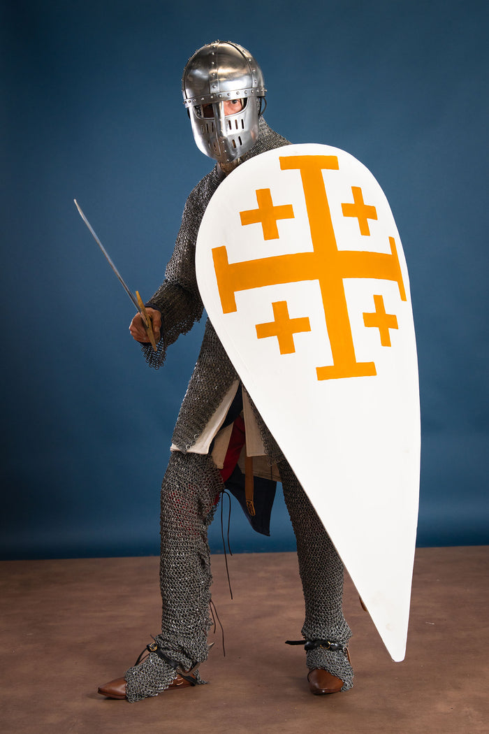 Escudo normando tipo cometa, sin pintar