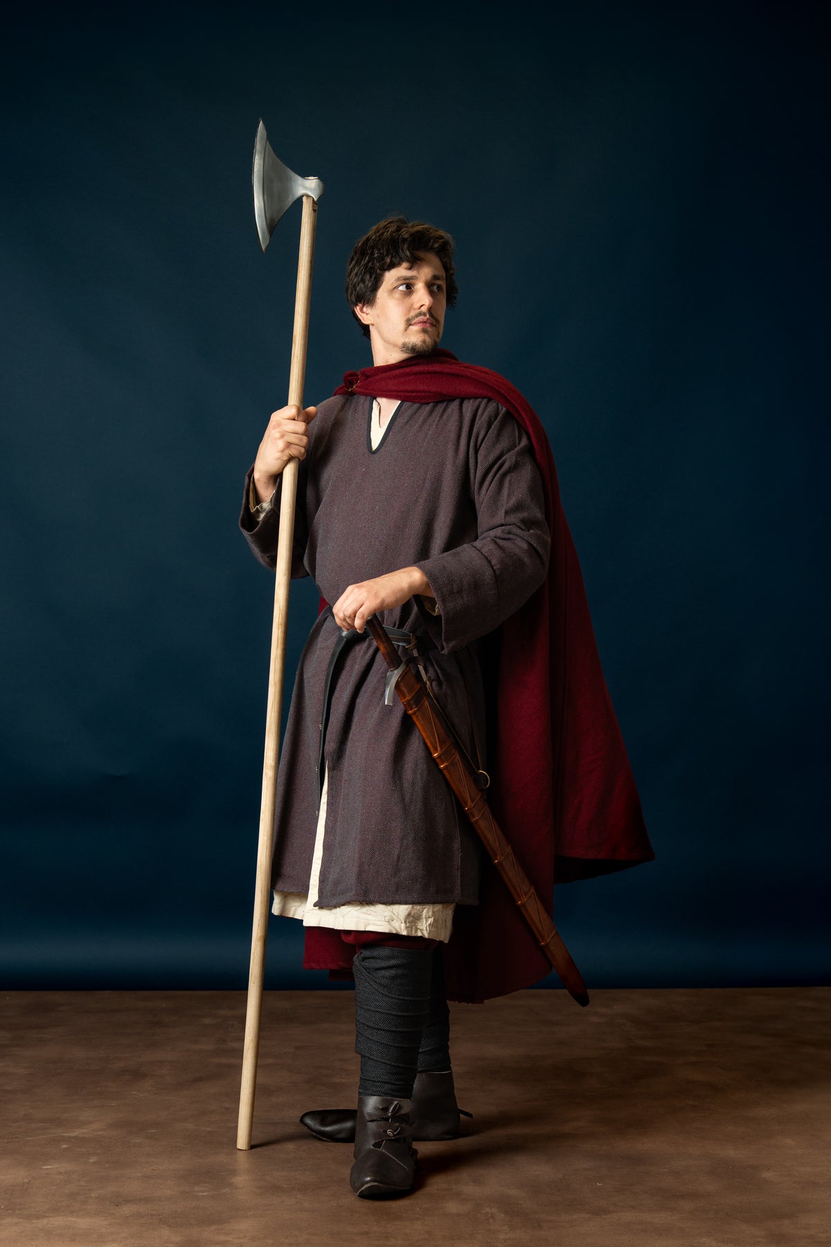 Woodland Normandische tuniek, katoen, bordeauxgrijs