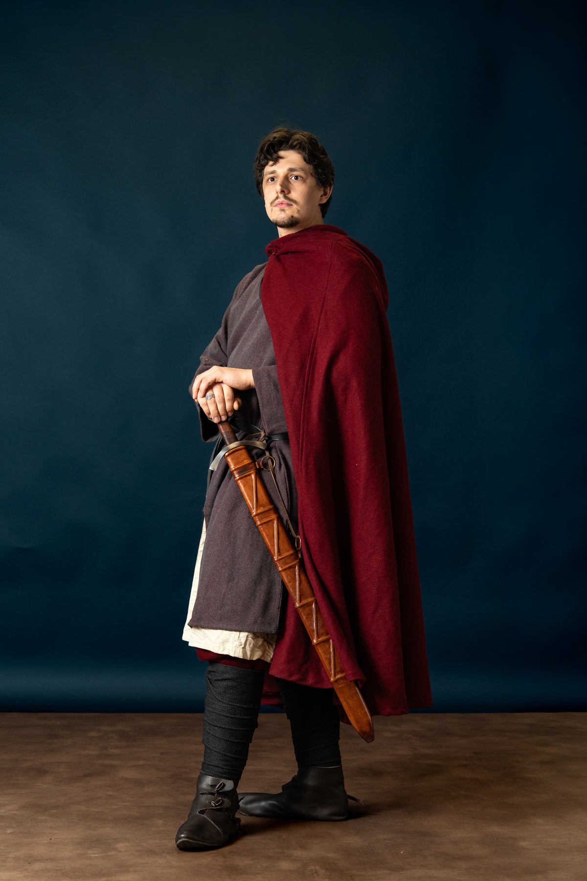 Woodland Normandische tuniek, katoen, bordeauxgrijs