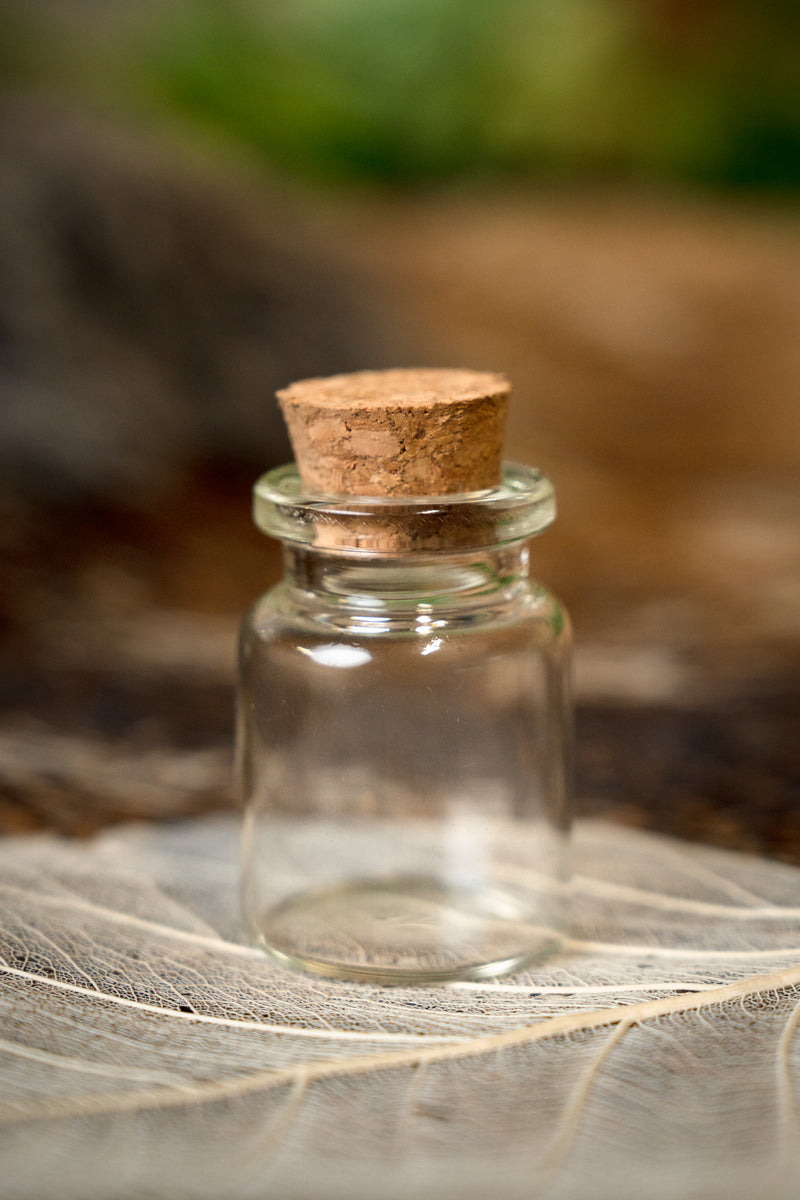 Glasflaska med kork, 3,4 cm