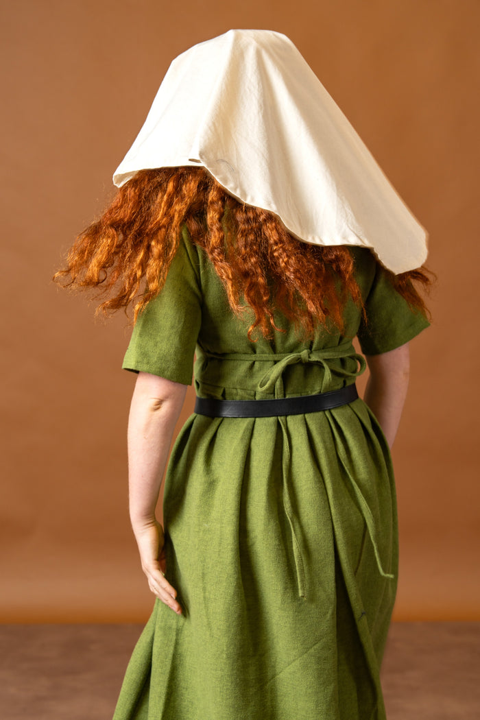 Vestido medieval Frideswinde, século XIV, verde