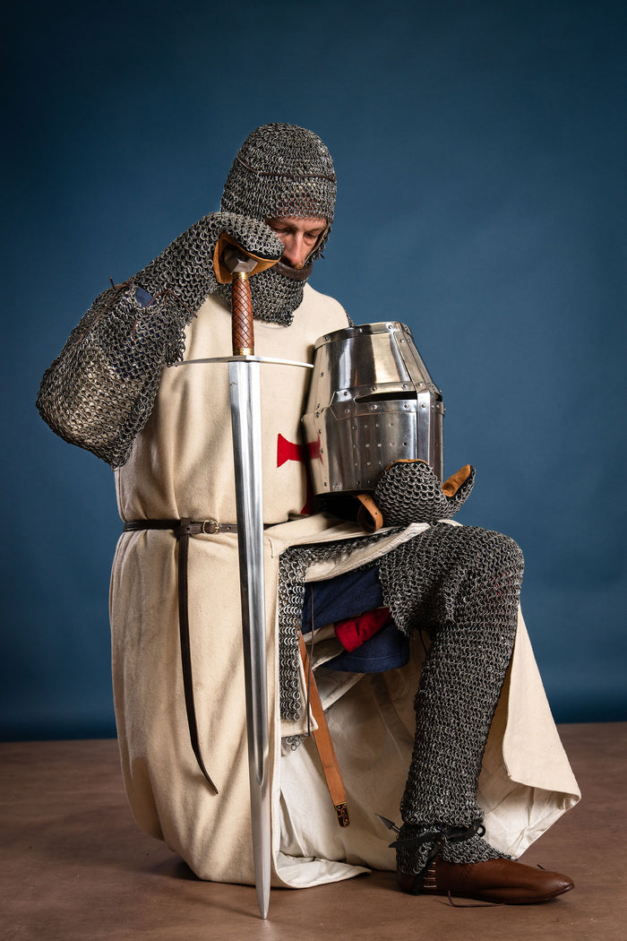 Historisches Templerüberkleid, creme