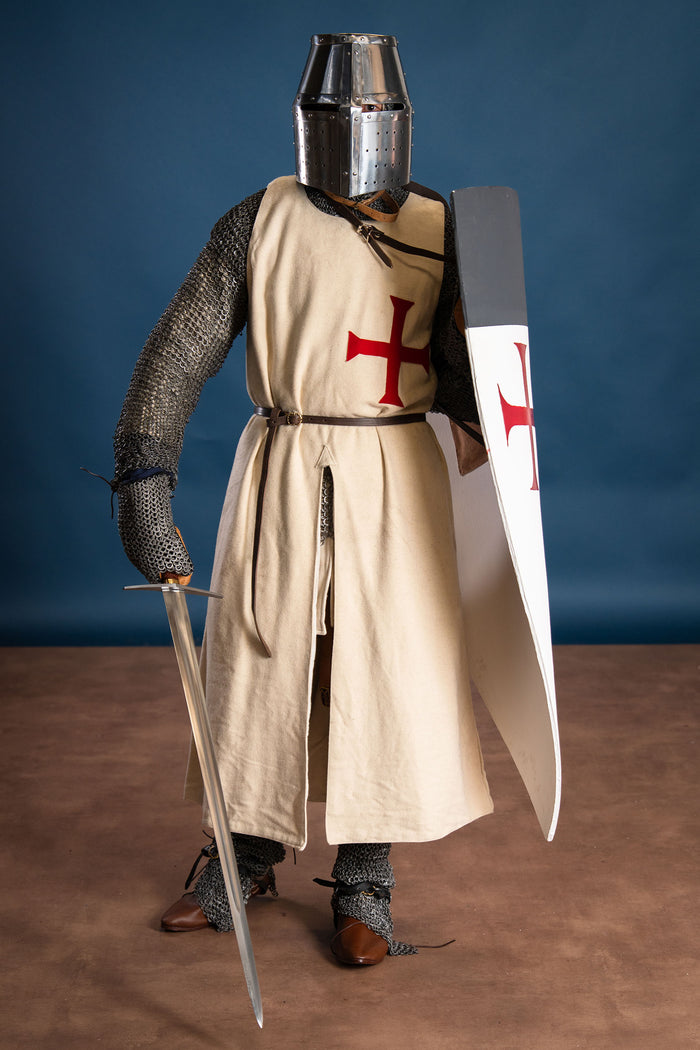 Historisches Templerüberkleid, creme