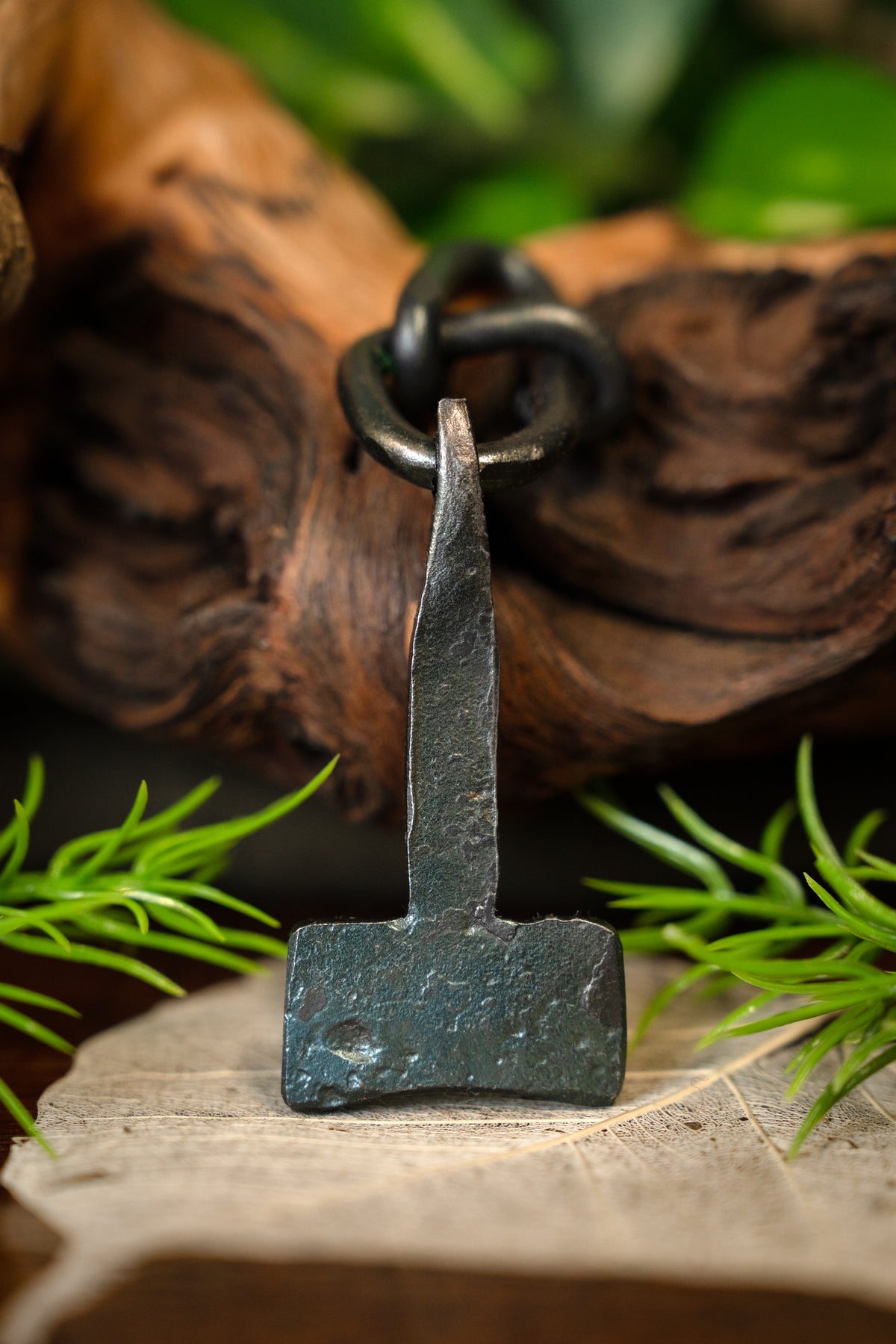 Classical Thors hammer, iron & leather