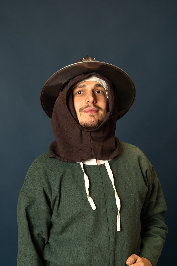 Brown Medieval hood, cotton