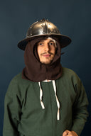 Brown Medieval hood, cotton