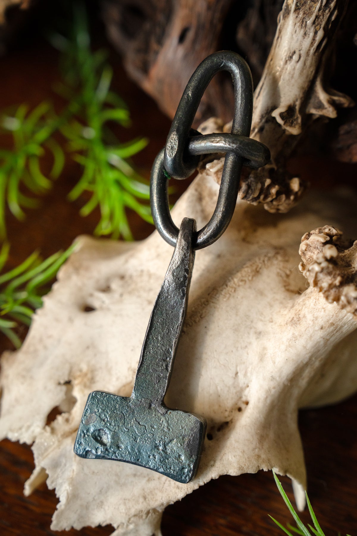 Classical Thors hammer, iron & leather