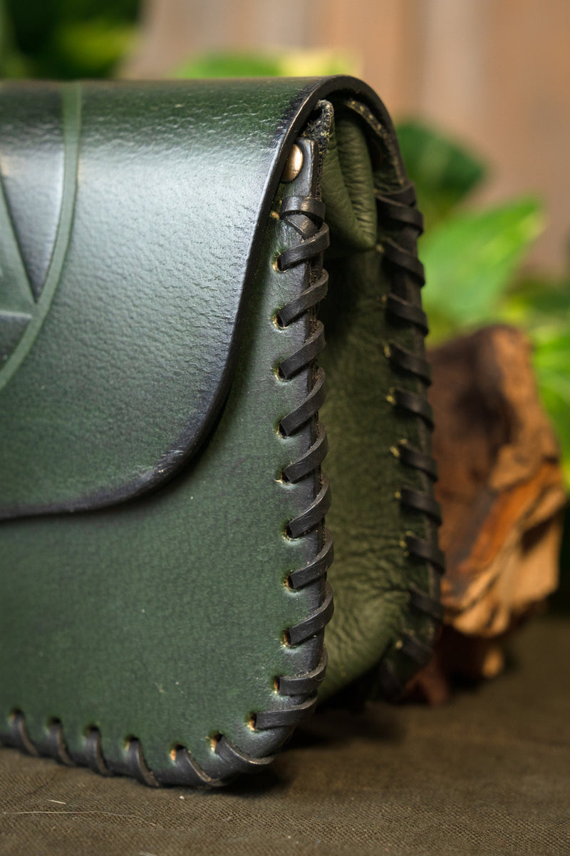 Vikingaväska med Valknut, grön