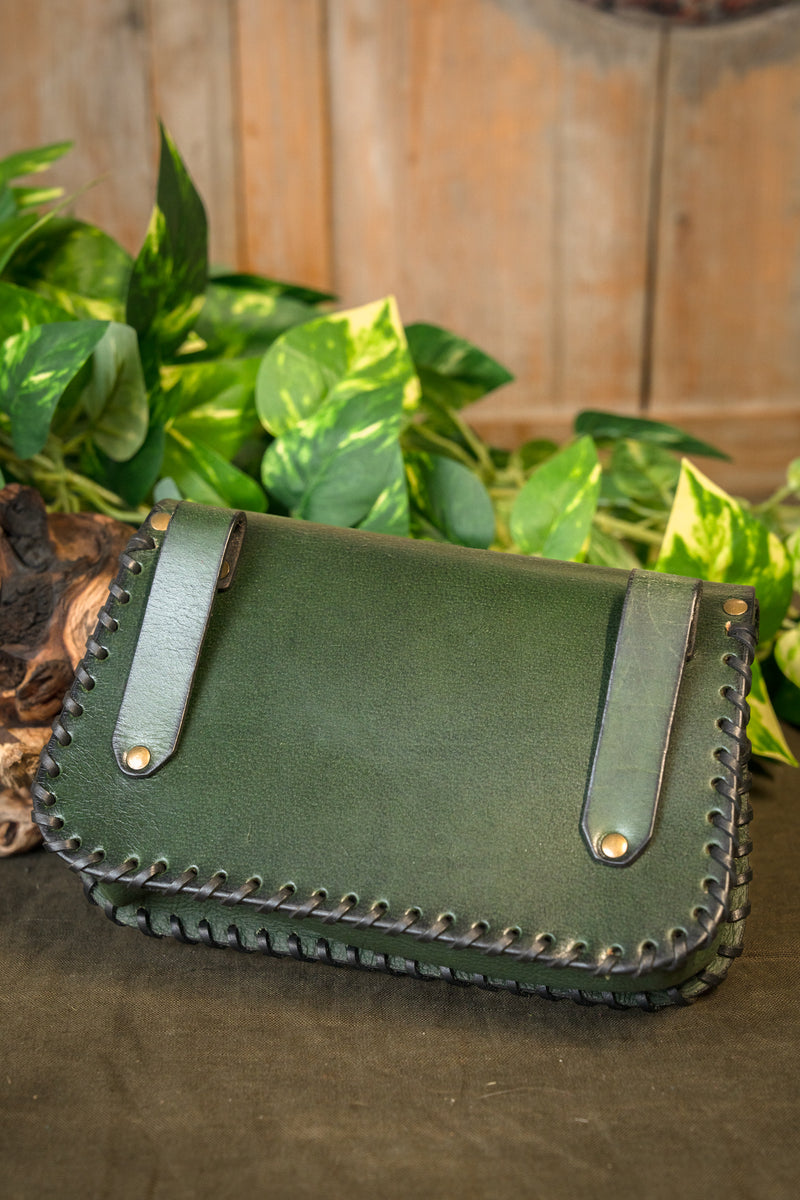 Vikingaväska med Valknut, grön