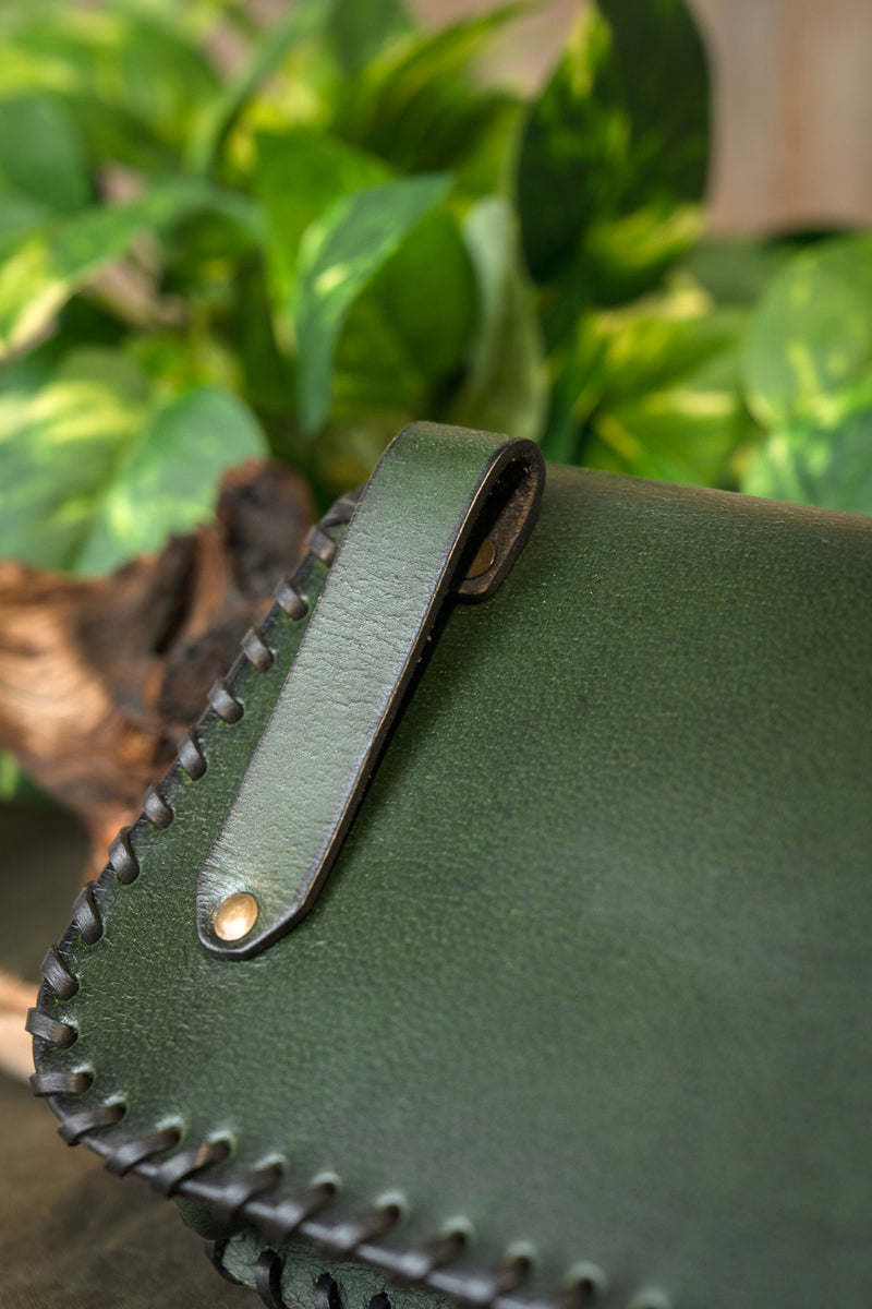 Vikingaväska med Valknut, grön